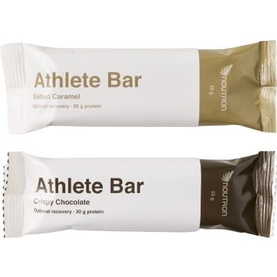 Noutron Energibar, Noutron athlete bar, karamel og chokolade, bedste energi bar, bedst i test, energibar test, energiprodukter test, bedste energiprodukter, energi til løb, energi til cykling, energi til maraton, energi til ironman, energiindtag, energibar med bedste smag, kakao, karamel, kokos, hvad spiser man under et maraton? testvinder, 2023, 2024