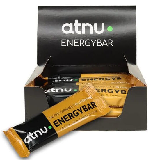 Atnu Energibar, Atnu energybar salted caramel, bedste energi bar, bedst i test, energibar test, energiprodukter test, bedste energiprodukter, energi til løb, energi til cykling, energi til maraton, energi til ironman, energiindtag, energibar med bedste smag, kakao, karamel, kokos, hvad spiser man under et maraton? testvinder, 2023, 2024