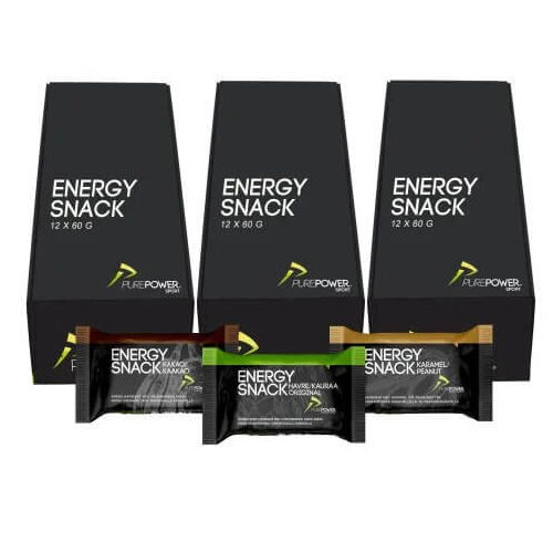 PurePower Energibar, Purepower energy snack, bedste energi bar, bedst i test, energibar test, energiprodukter test, bedste energiprodukter, energi til løb, energi til cykling, energi til maraton, energi til ironman, energiindtag, energibar med bedste smag, kakao, karamel, kokos, hvad spiser man under et maraton?, testvinder, 2023, 2024